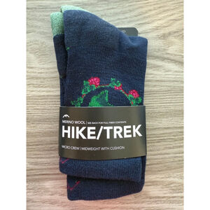 Men's Darn Tough Hike/Trek Micro Crew Socks S Navy Green